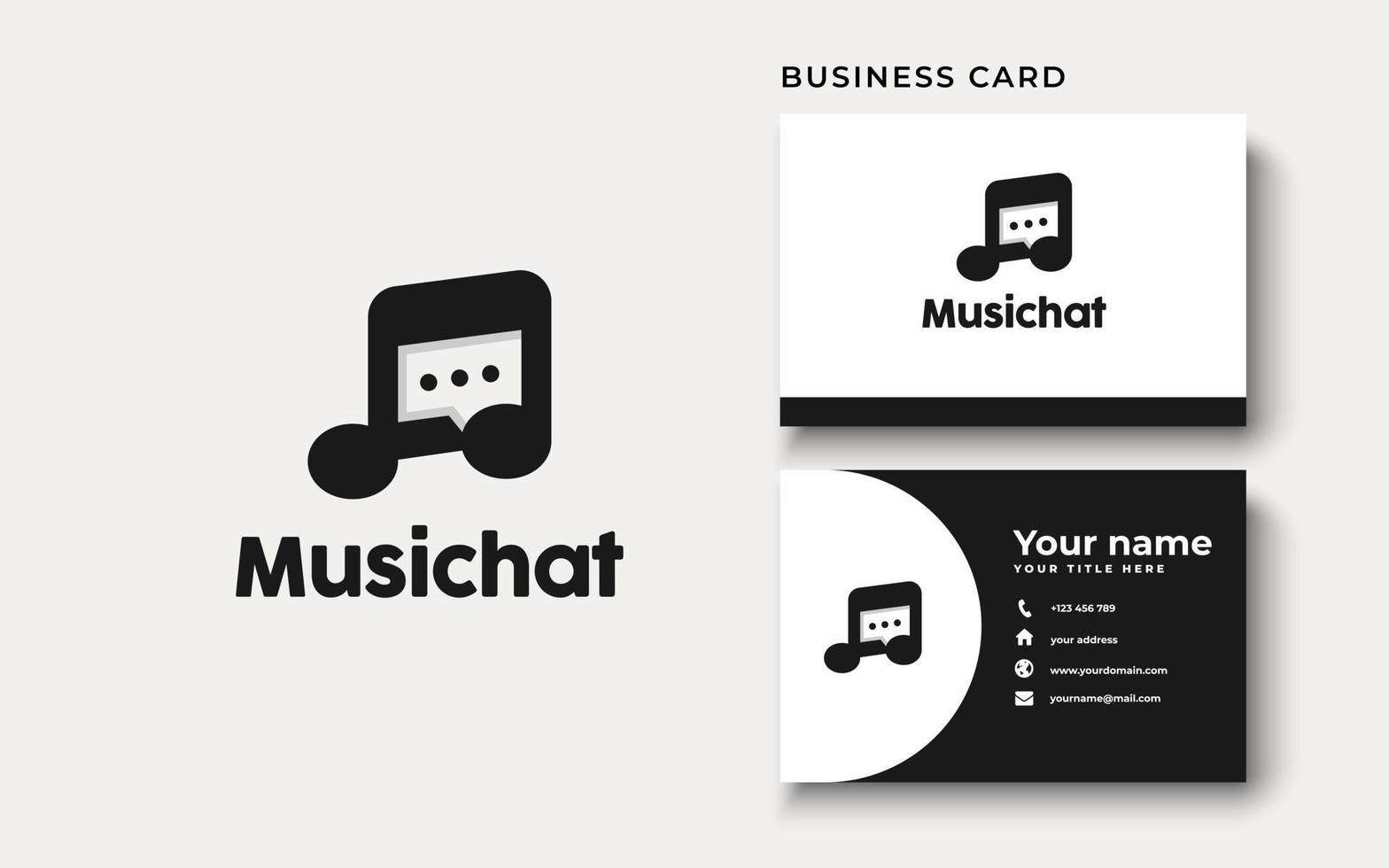 Inspiration für das Design des Musiknoten-Chat-Logos vektor