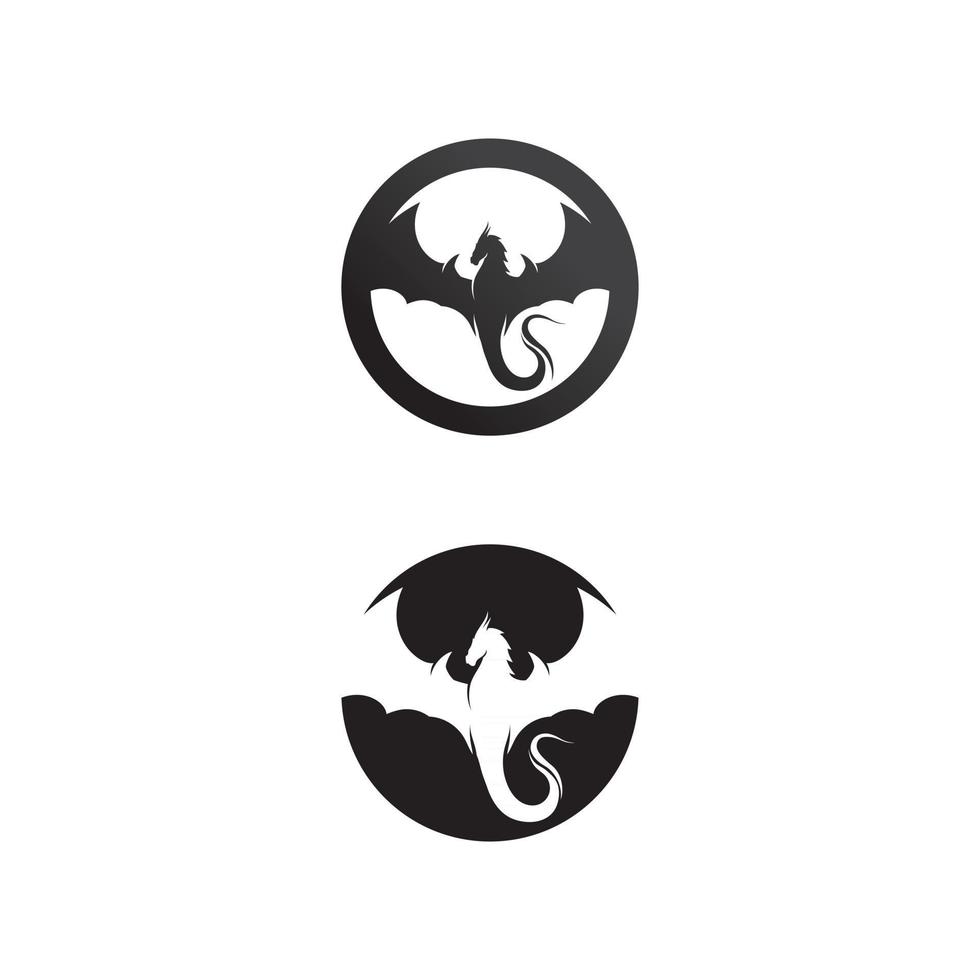 Drachen Vektor Icon Illustration stellen Sie sich vor, dass Tierphantasie Reptil fliegen