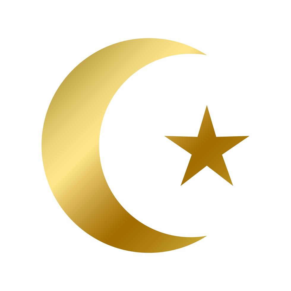 islamisches Glaubenssymbol isoliertes islamisches religiöses Zeichen vektor