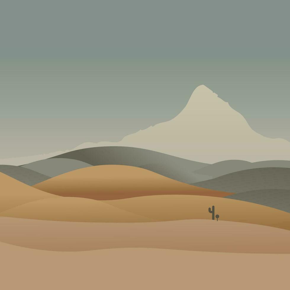 Bohème-Stil Panorama- Landschaft Sicht, Vektor Darstellung.