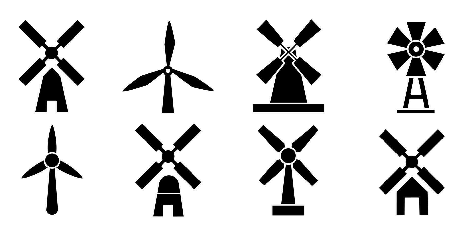 Windmühle Turbine Symbol Illustration. Lager Vektor. vektor