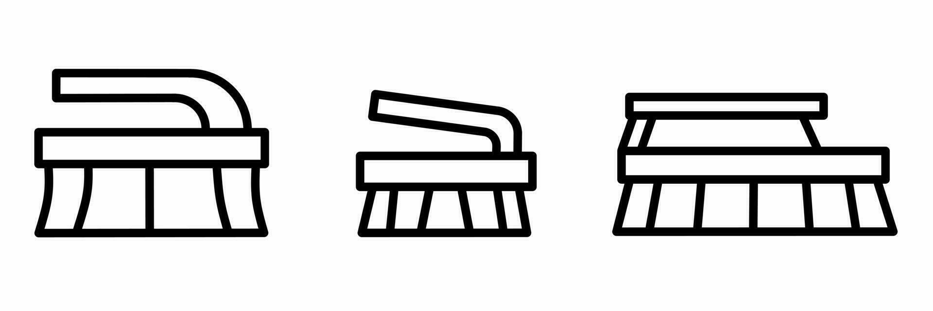 Bürste Symbol schwarz und Weiß Illustration Design. vektor