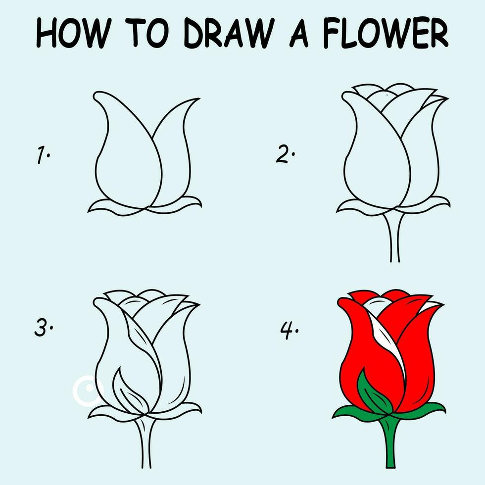 Schritt durch Schritt zu zeichnen ein Sonne Blume. Zeichnung Lernprogramm ein Sonne Blume. Zeichnung Lektion zum Kinder. Vektor Illustration