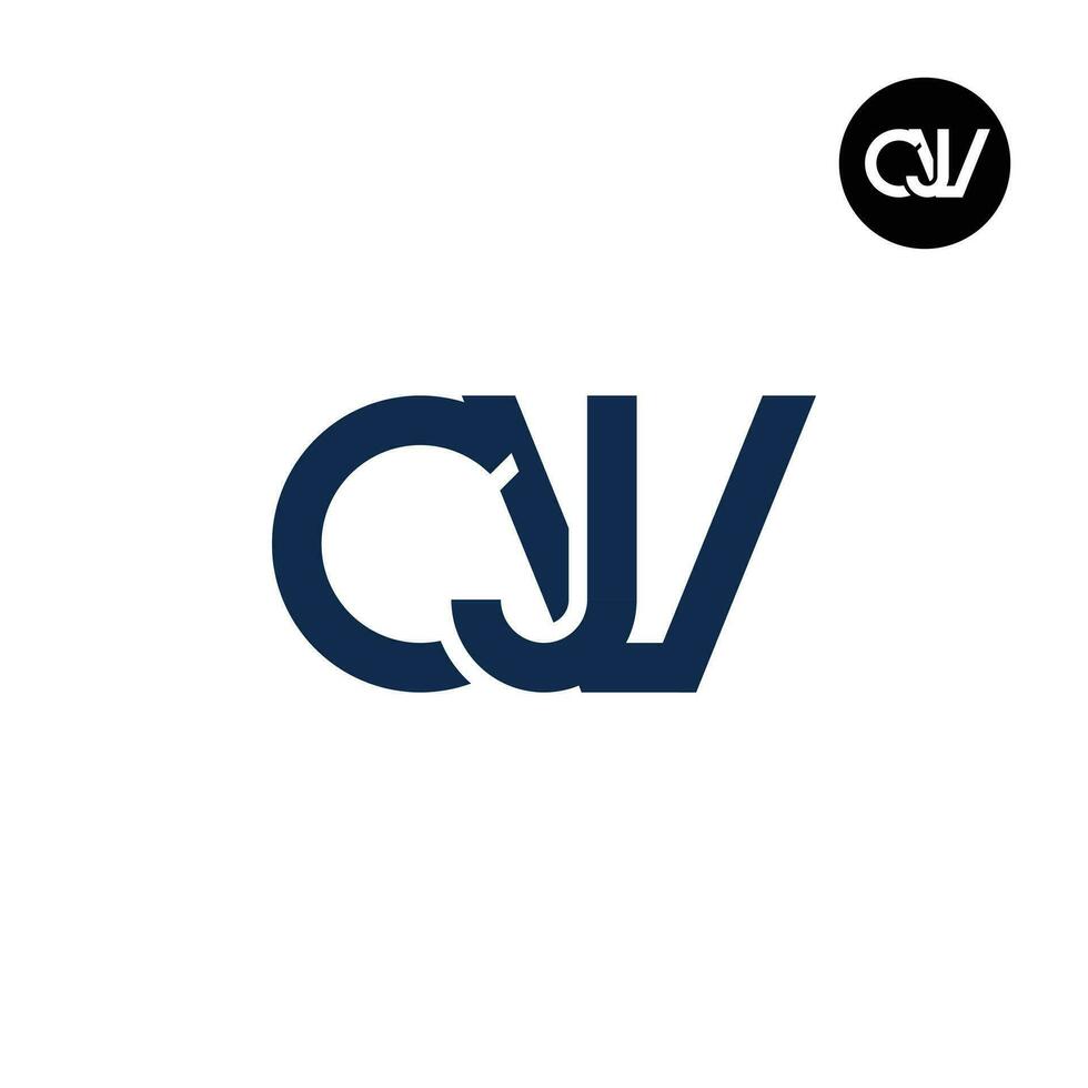 brev cjv monogram logotyp design vektor