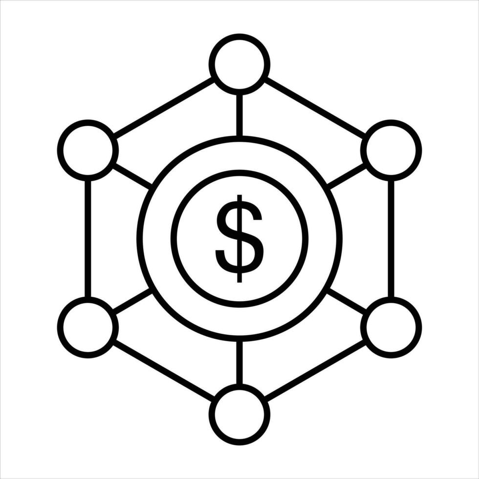 pengar delning linje ikon design stil vektor