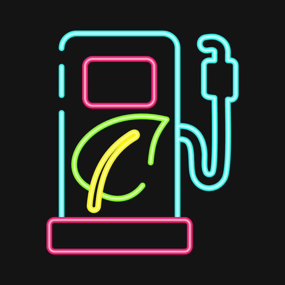 Symbol bio Kraftstoff. Ökologie und Umgebung Elemente. Symbole im Neon- Stil. gut zum Drucke, Poster, Logo, Infografiken, usw. vektor