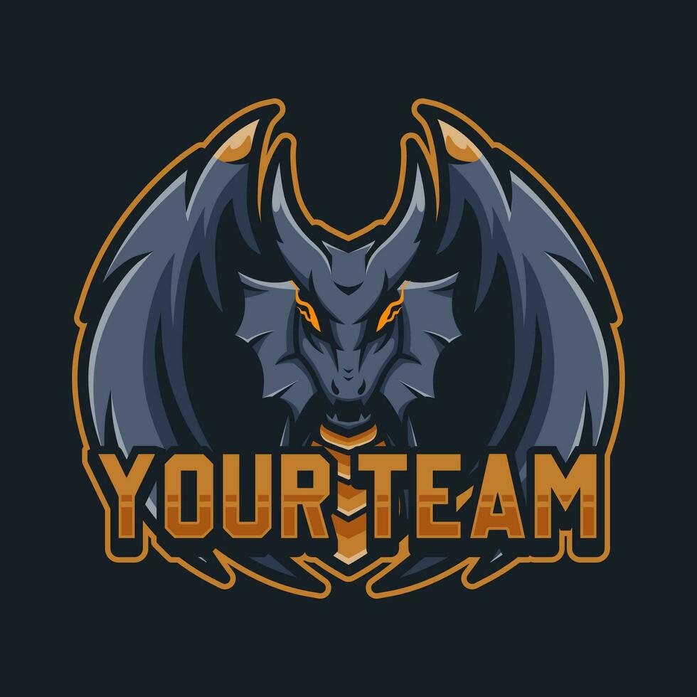 Drachen Vektor Maskottchen Logo Design mit modern Illustration Konzept Stil zum Abzeichen, Emblem, T-Shirt. Drachen Illustration zum Sport und Esport Team. Vektor eps 10