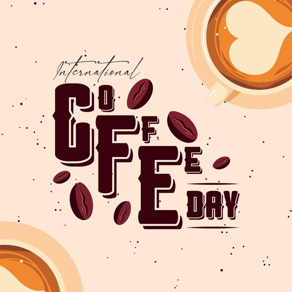 internationell dag av kaffe social media posta baner vektor