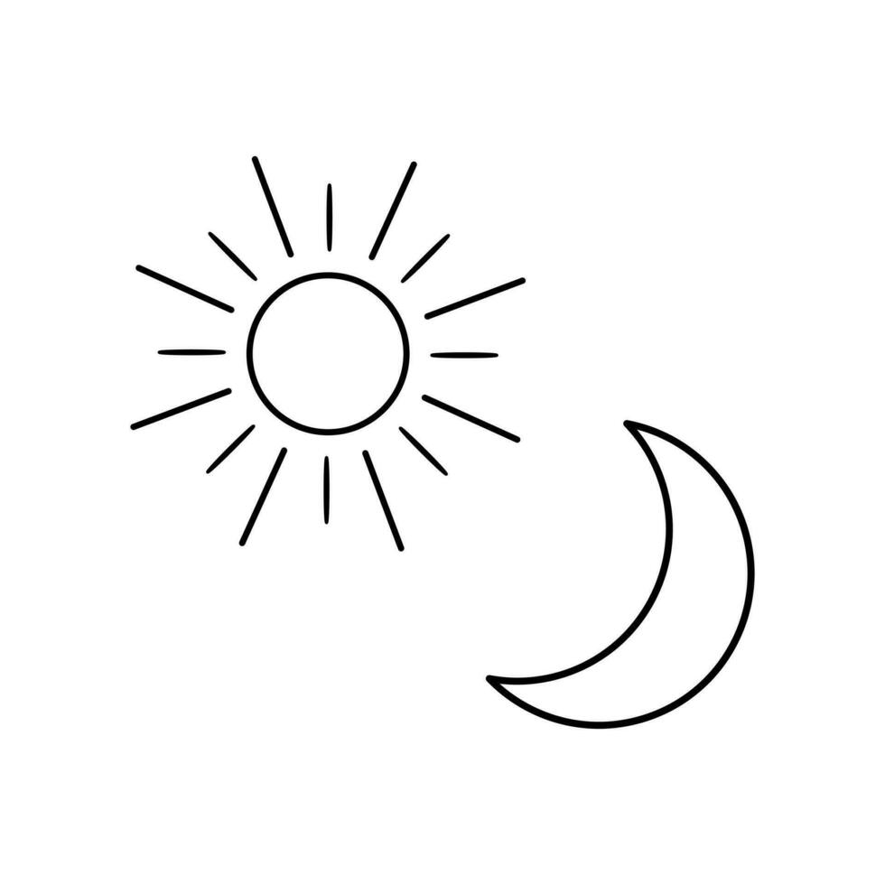 Sol måne ikon illustration isolerat vektor tecken symbol