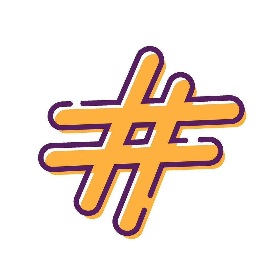 Gelb Hashtag eben Design Symbol Vektor
