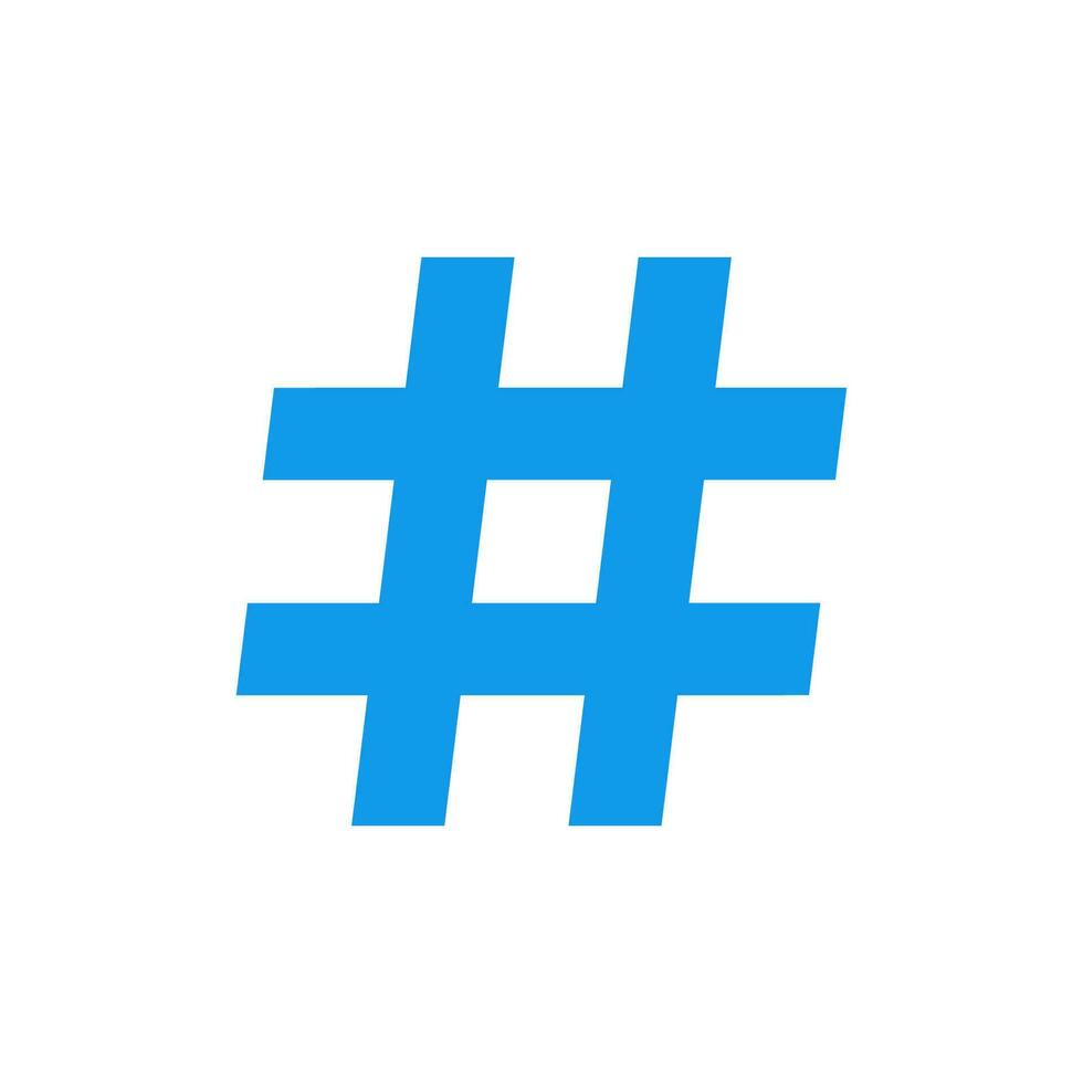 Blau Hashtag Symbol. Vektor Illustration