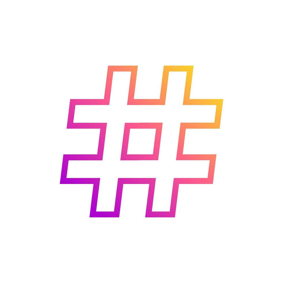 bunt Hashtag Symbol Vektor Illustration