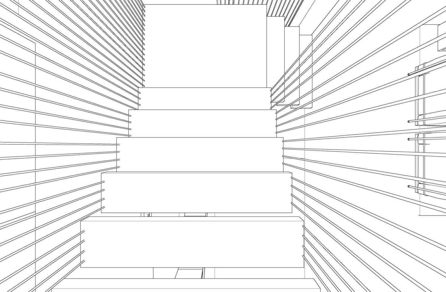 3d illustration av bostads- projekt vektor