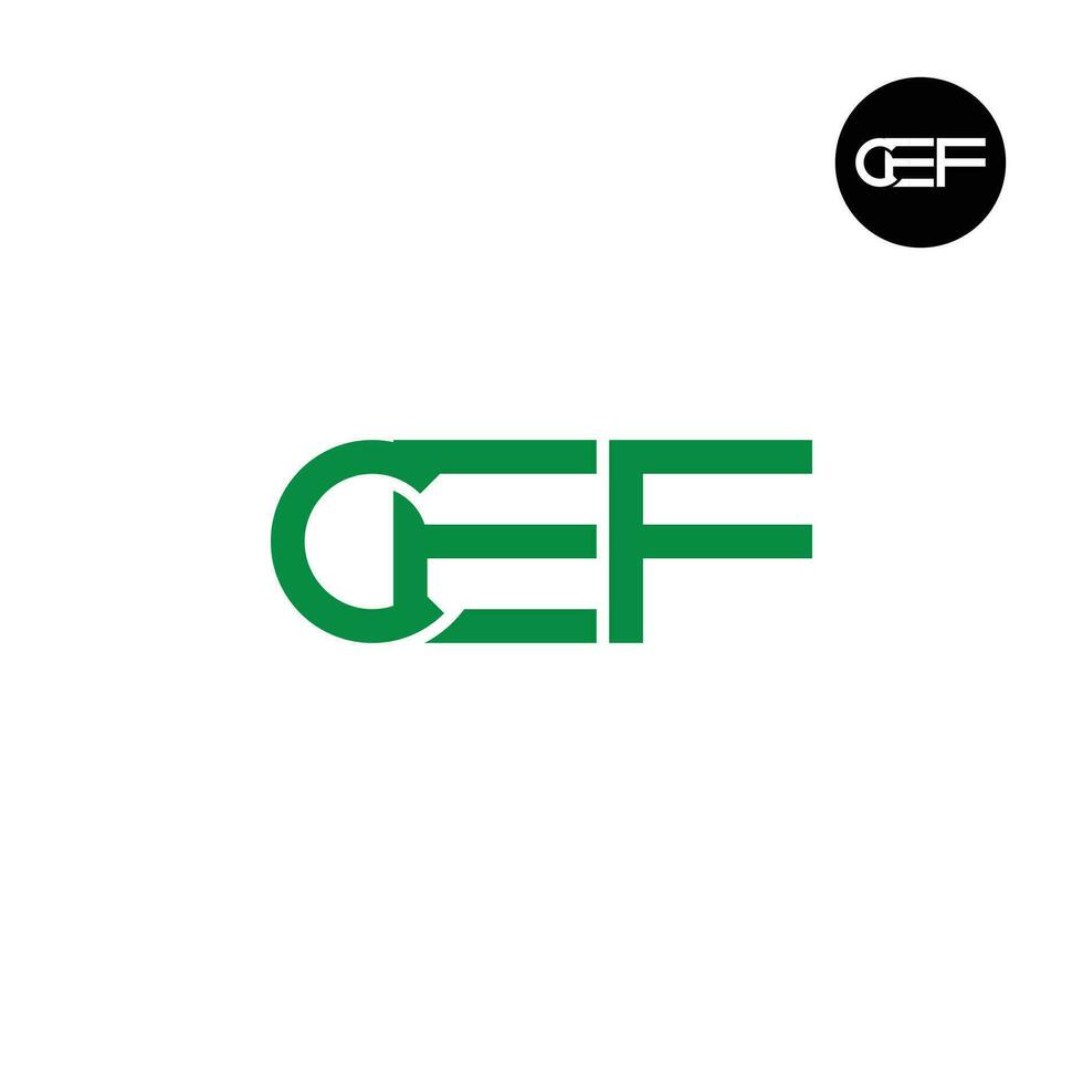 Brief cef Monogramm Logo Design vektor