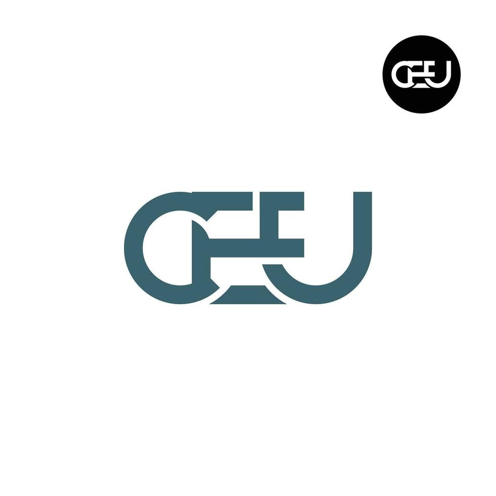 Brief ceu Monogramm Logo Design vektor