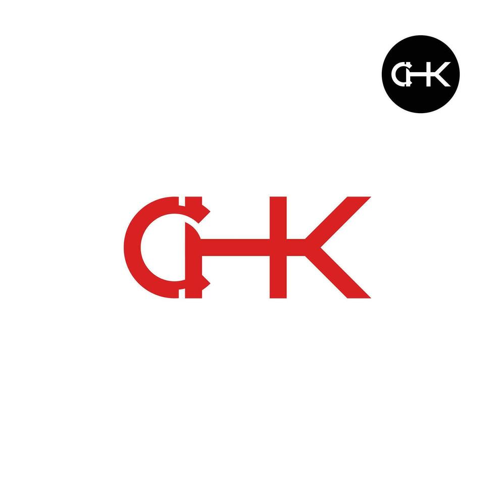 brev chk monogram logotyp design vektor