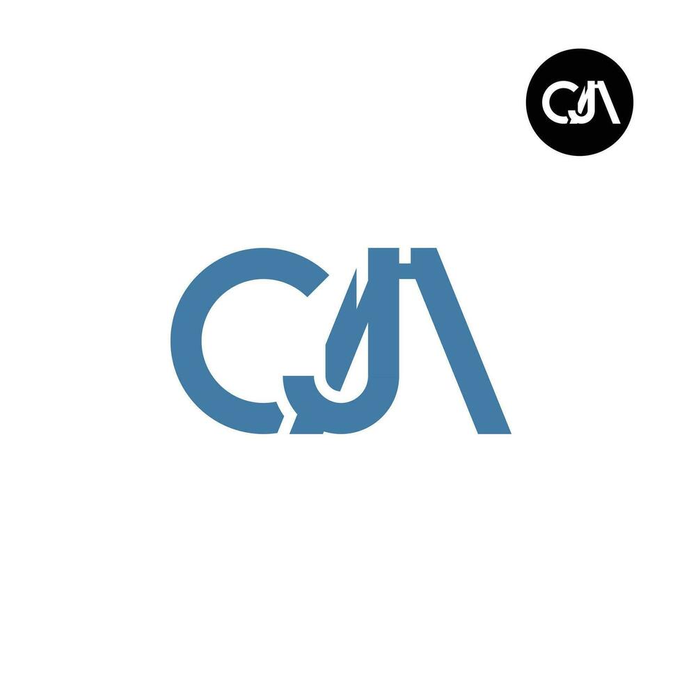 brev cja monogram logotyp design vektor