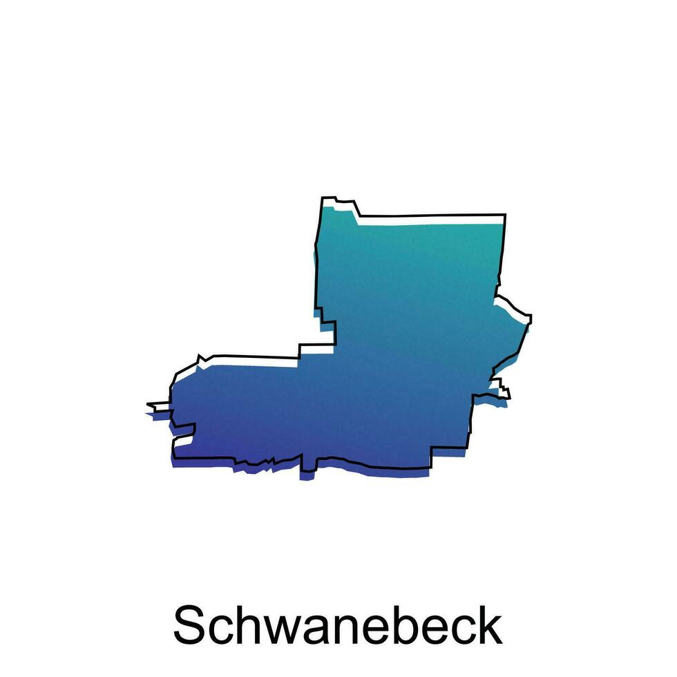 schwanebeck stad Karta illustration. förenklad Karta av Tyskland Land vektor design mall