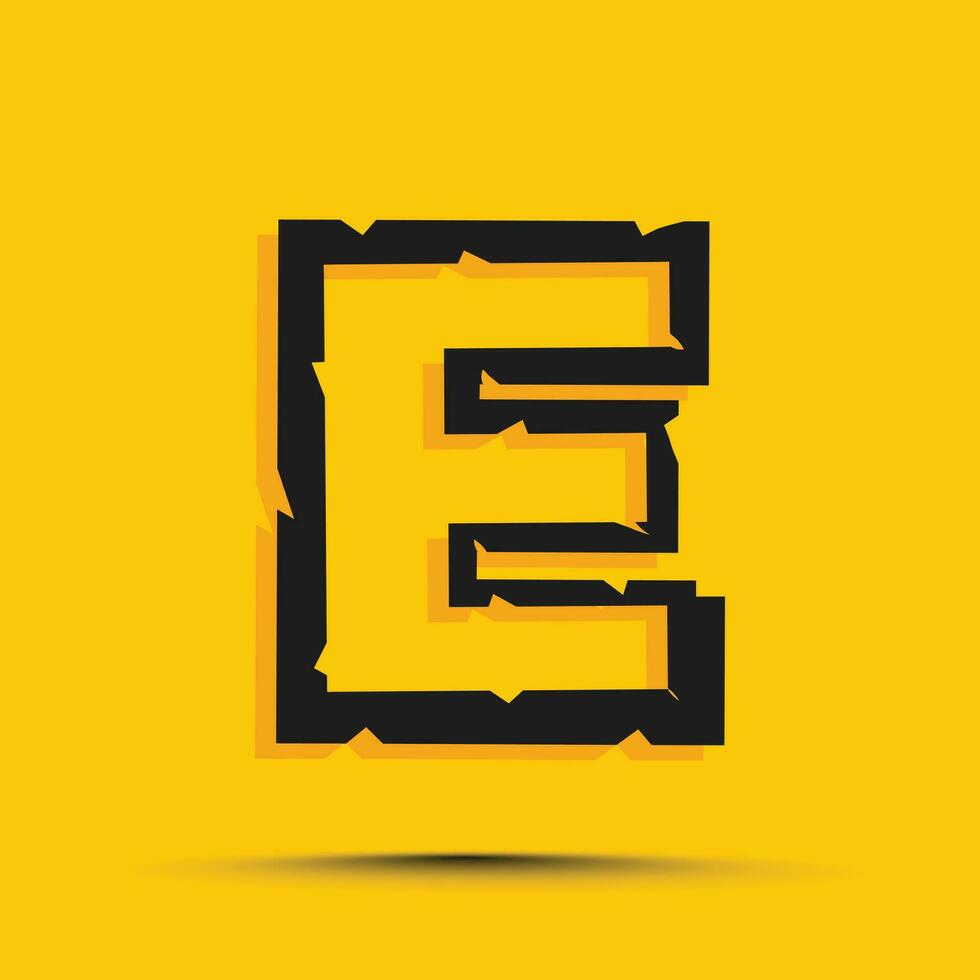 Gelb modisch Alphabet Brief e Logo Design Vorlage vektor