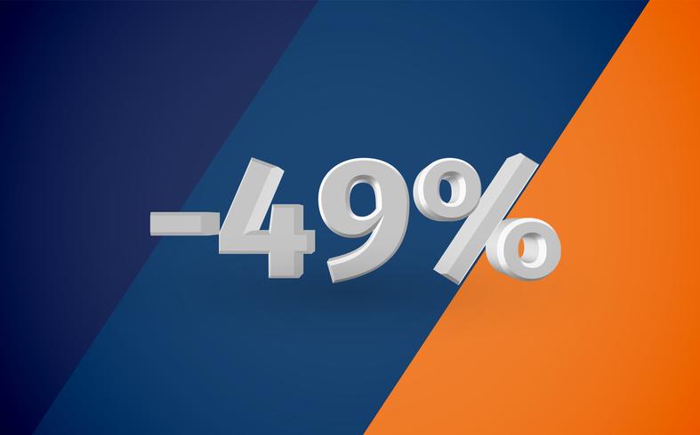 3D-försäljning illustration med procent, vektor