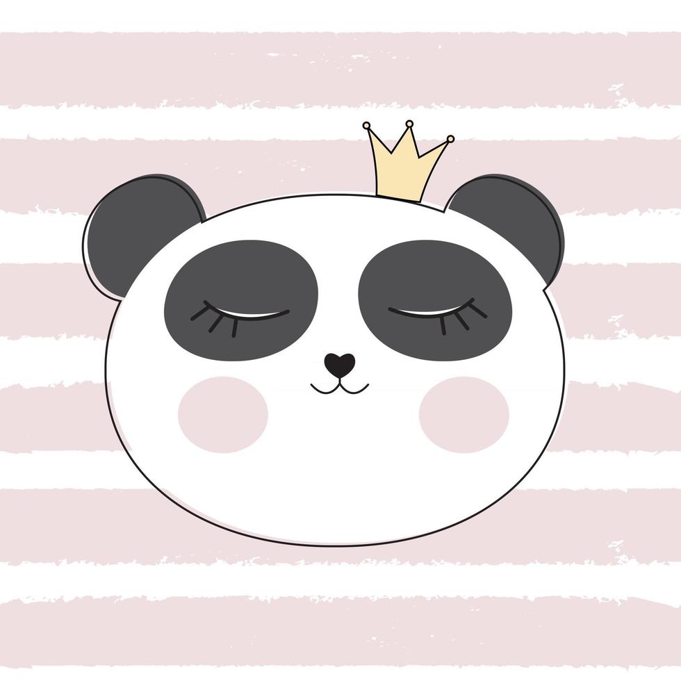 kleine süße Panda-Prinzessin-Vektor-Illustration vektor