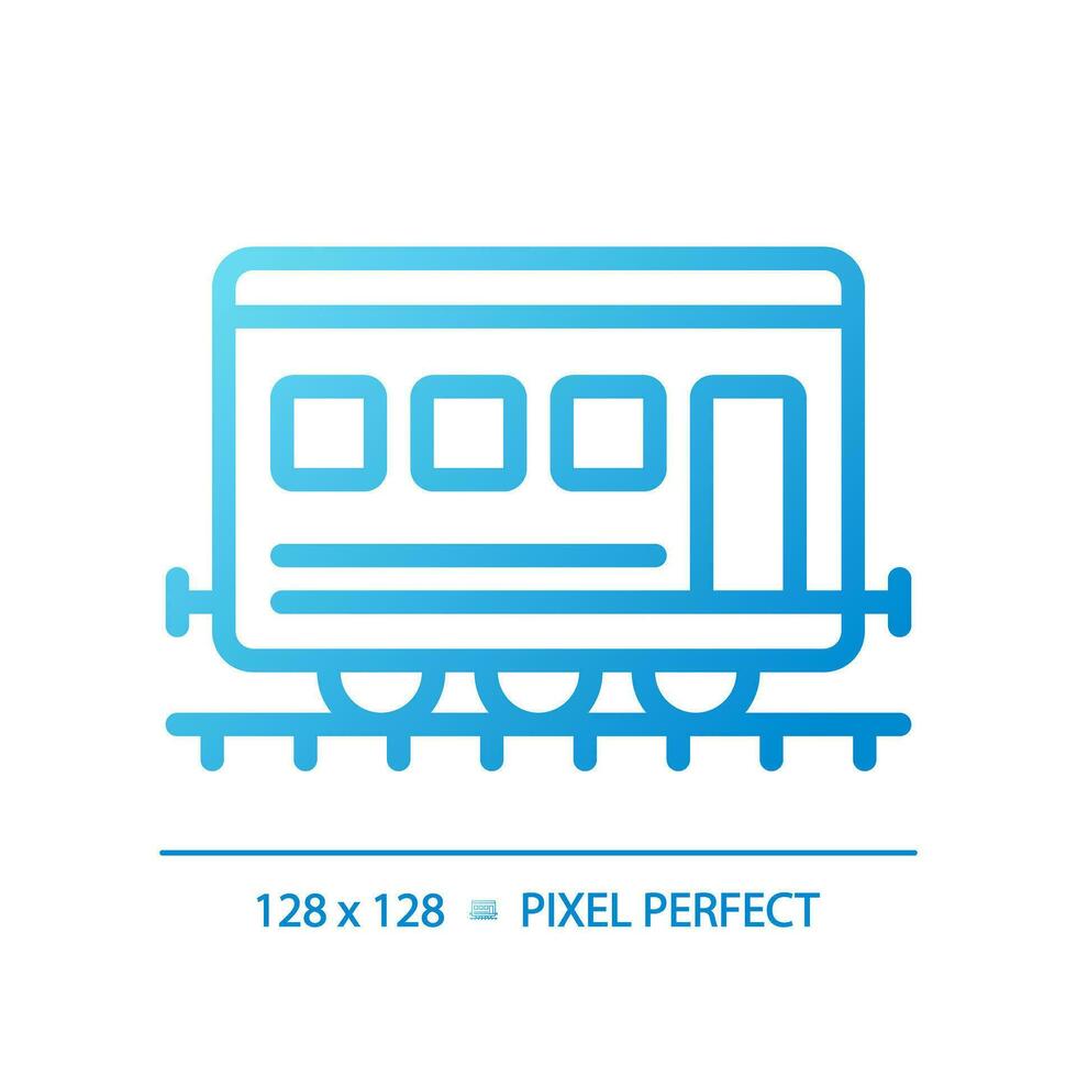 passagerare järnväg transport pixel perfekt lutning linjär vektor ikon. järnväg bil. snabb genomresa. avdelning tränare. tunn linje Färg symbol. modern stil piktogram. vektor isolerat översikt teckning