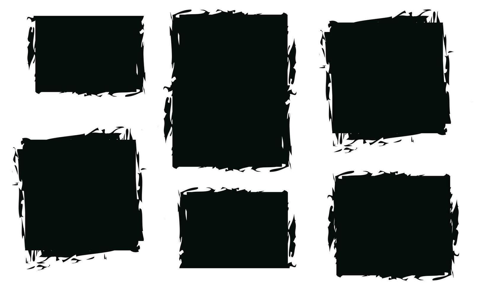 Vektor schwarz Grunge Rahmen Hand gezeichnet im Bürste Verkauf Banner Vektor Tinte Schlaganfall einstellen Hintergrund