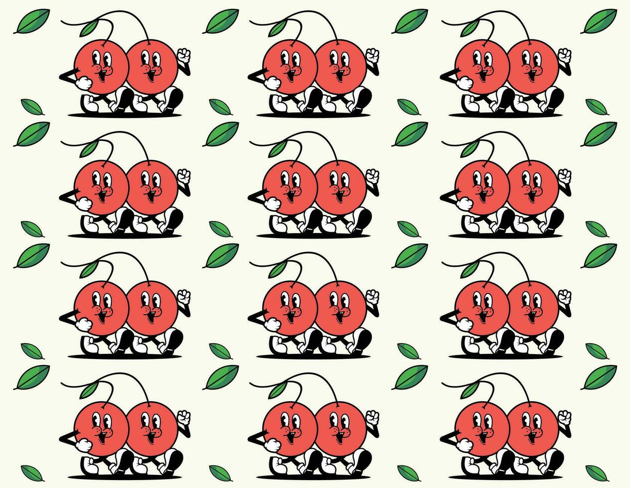 tropisch nahtlos Muster mit Karikatur Charakter rot Litschi. Obst wiederholt Hintergrund. Vektor hell drucken zum Stoff oder Hintergrund