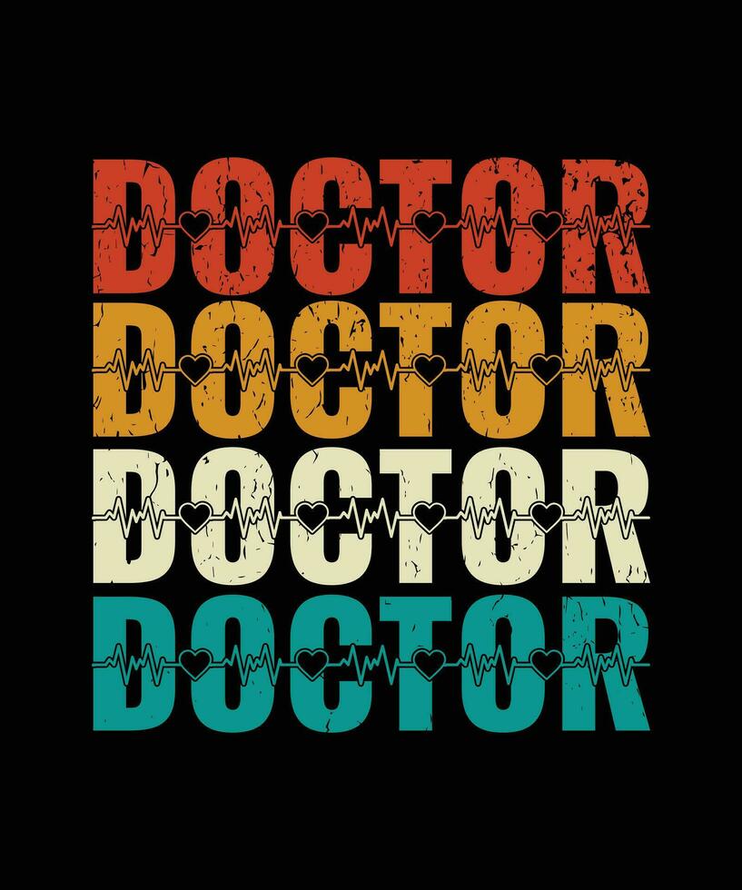 årgång läkare t skjorta design läkare t skjorta design årgång typografi vektor