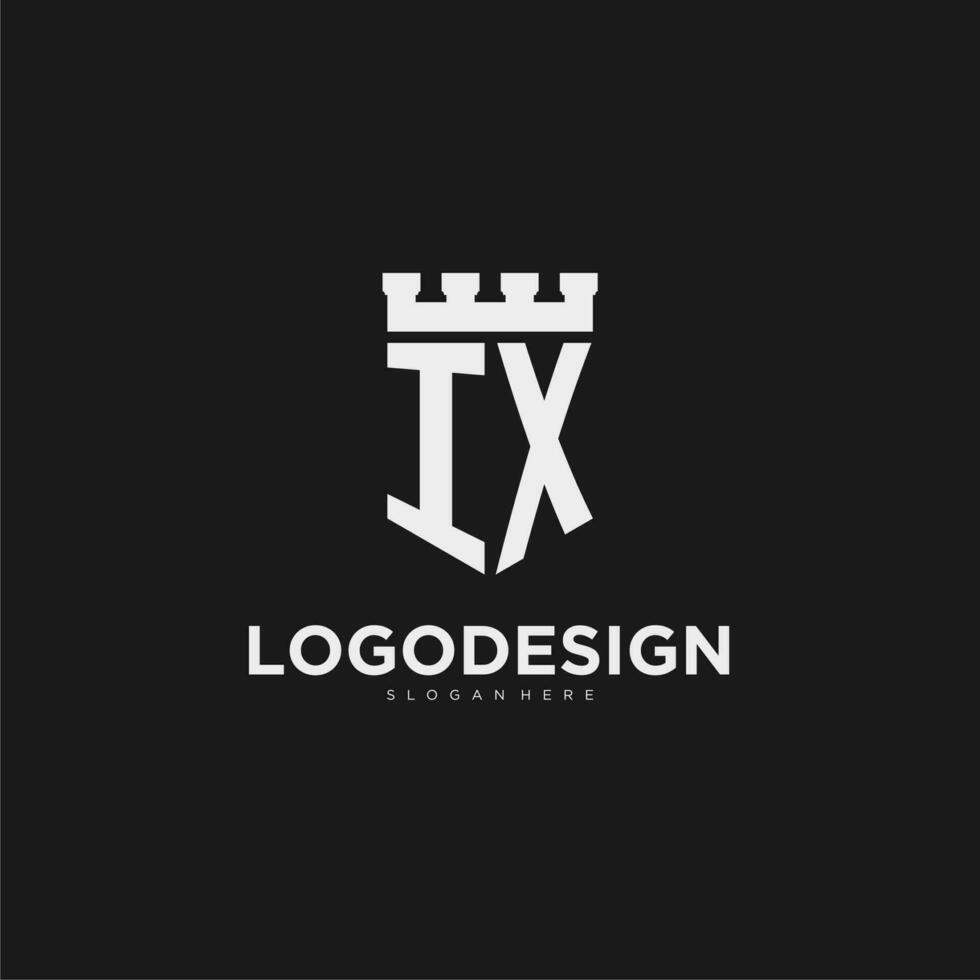 initialer ix logotyp monogram med skydda och fästning design vektor