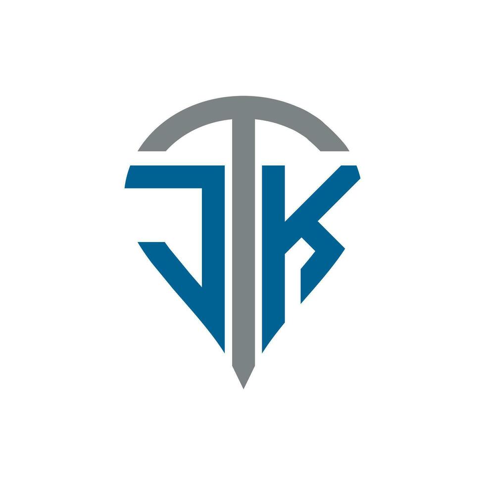 jtk brev logotyp. jtk kreativ monogram initialer brev logotyp begrepp. jtk unik modern platt abstrakt vektor brev logotyp design.