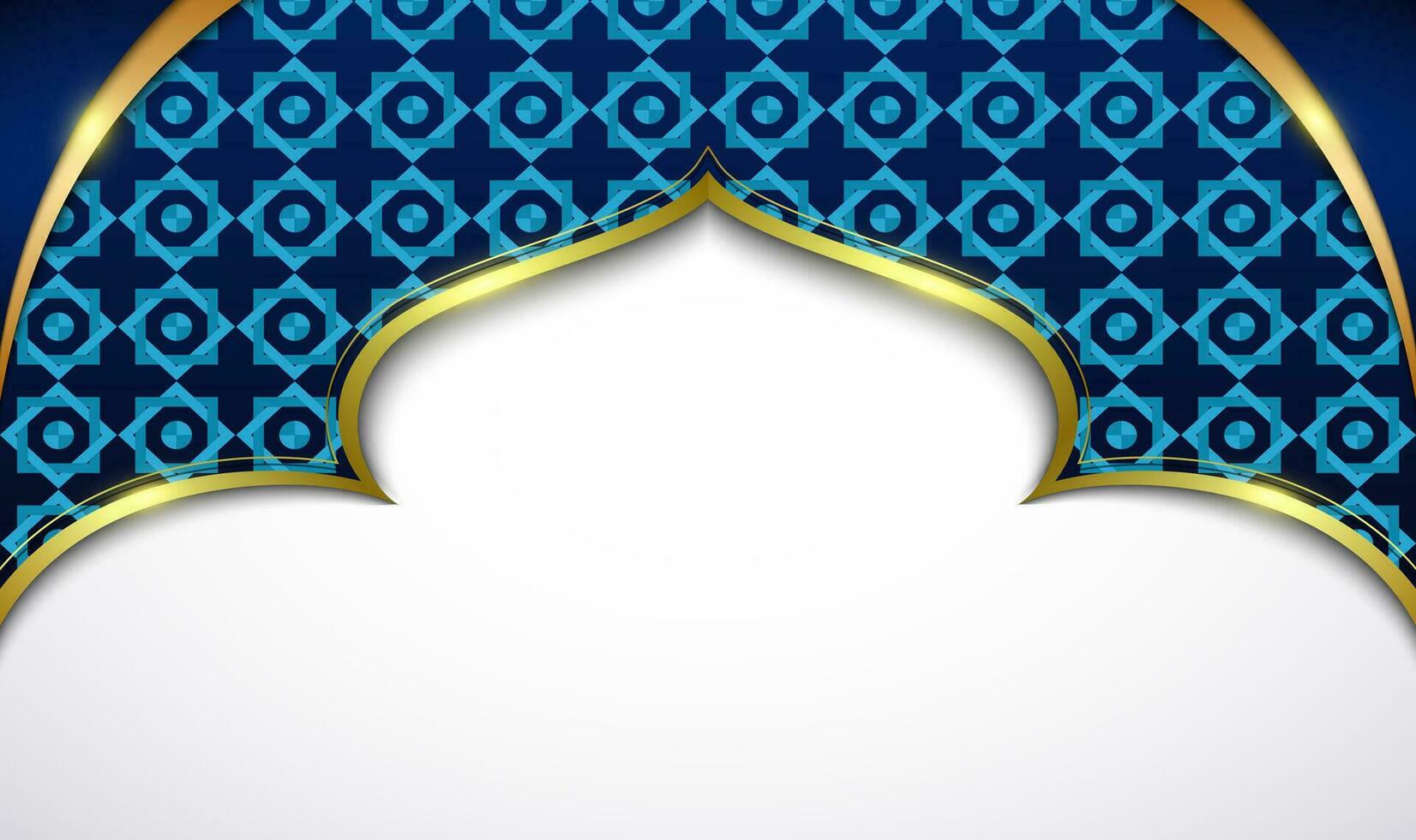 Blau islamisch Hintergrund mit Licht golden vektor