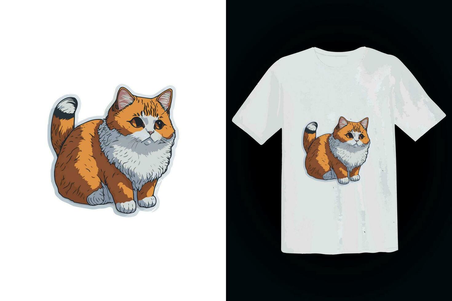 editierbar Katze t Hemd Design vektor