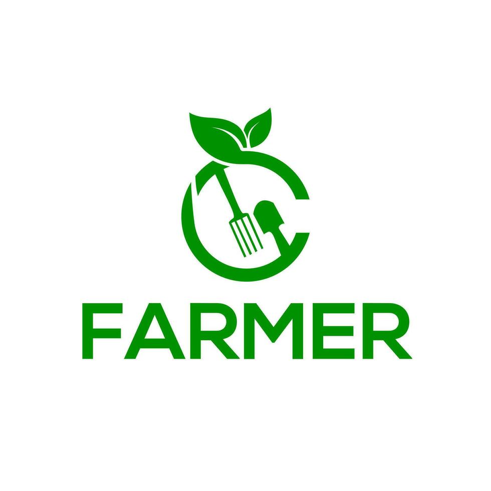 Weiß Hintergrund Farmer Logo, Farmer Vektor Logo oder Symbol