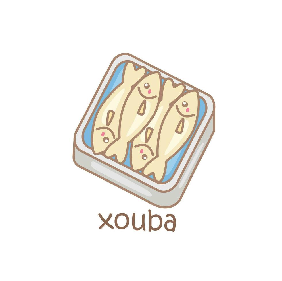 Alphabet x zum xouba Wortschatz Schule Lektion lesen Karikatur Illustration Vektor Clip Art Aufkleber