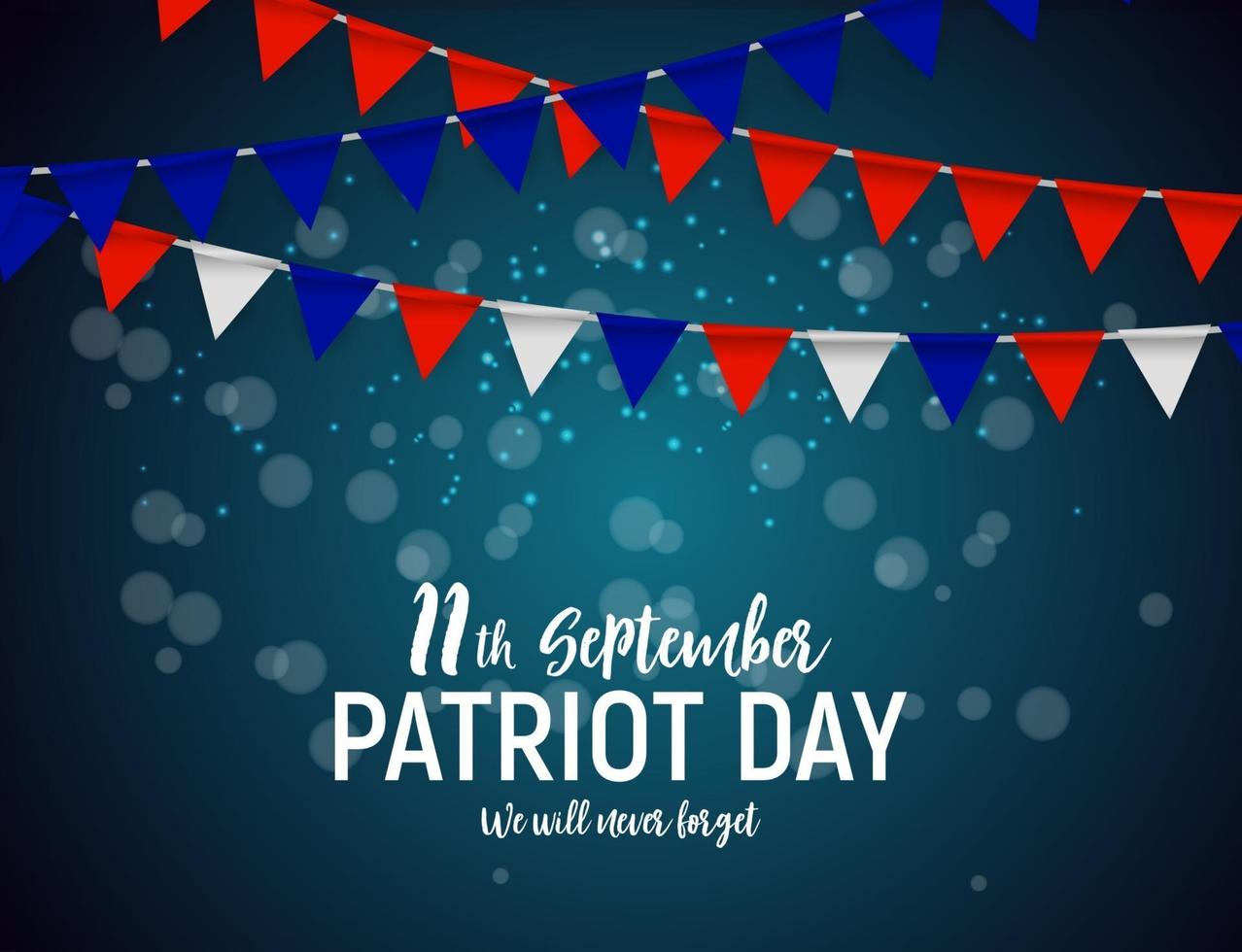 patriot dag usa affisch bakgrund. 11 september kommer vi aldrig att glömma. vektor illustration.