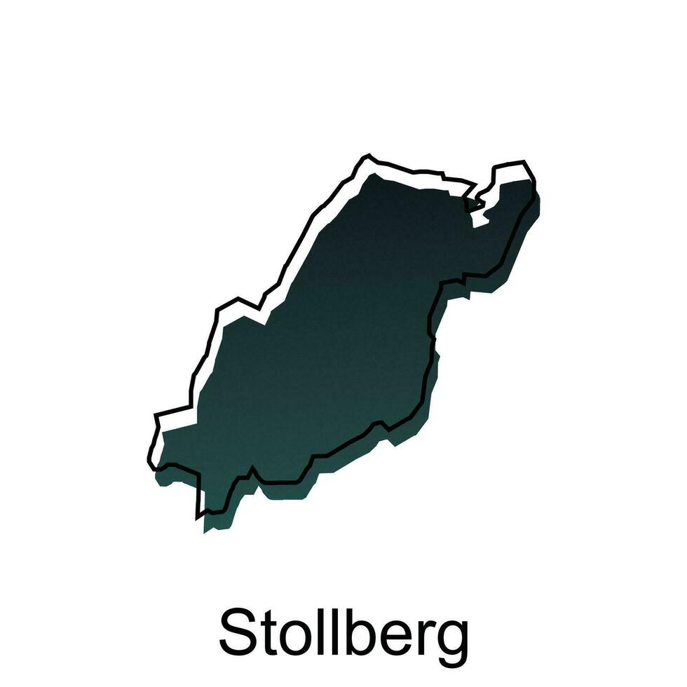 stollberg stad Karta illustration design, värld Karta internationell vektor mall med översikt grafisk