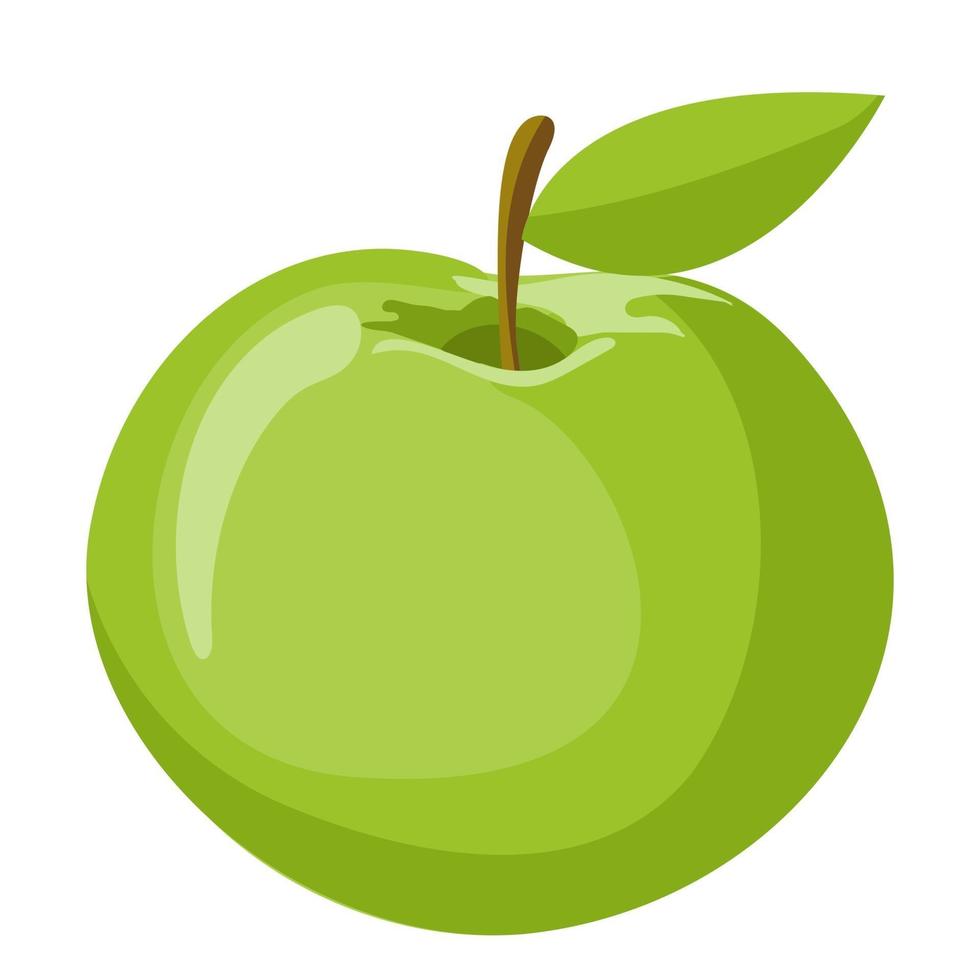 Cartoon-Vektor-Illustration isoliertes Objekt frische Lebensmittel Obst grüner Apfel vektor