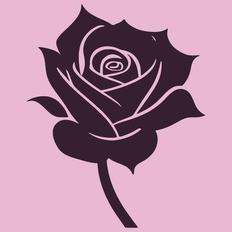 einfach Vektor Rose Logo Blume