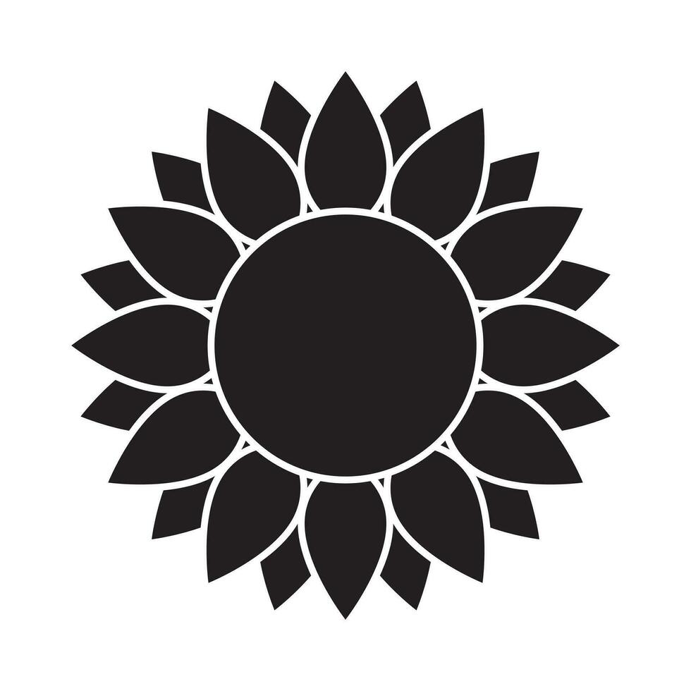 Sonnenblume Silhouette Symbol. Sonnenblume Vektor Illustration im schwarz Farbe.