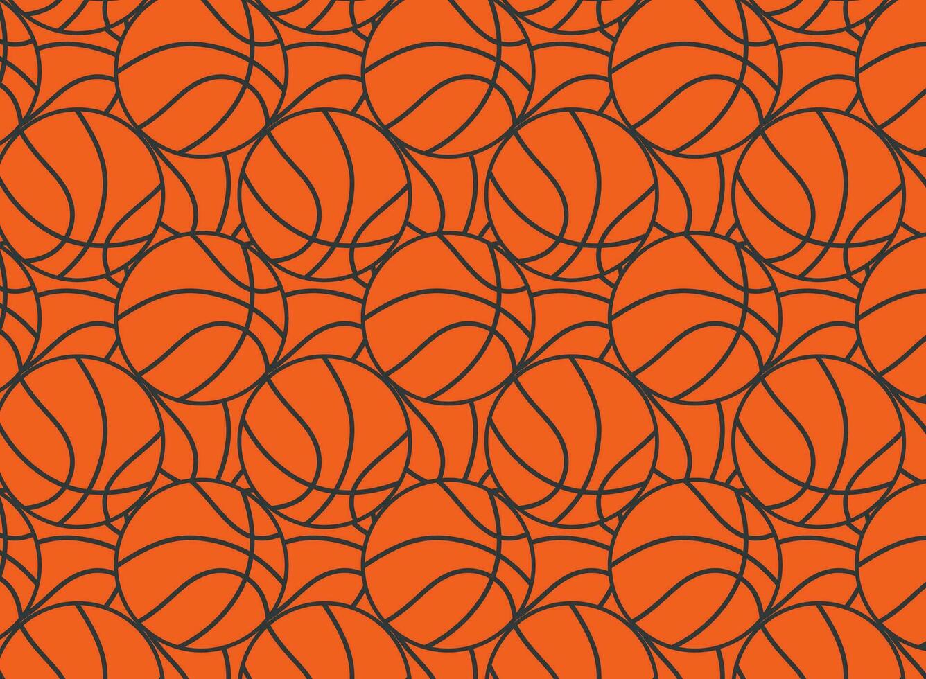 Basketball nahtlos Muster mit hell Orange Bälle. modern Illustration zum Flyer, Banner, Netz und drucken. Sport, Mannschaft abspielen Konzept. Vektor eben modern Illustration isoliert.