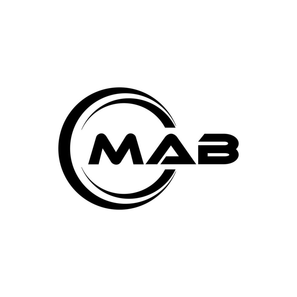 MAB-Brief-Logo-Design in Abbildung. Vektorlogo, Kalligrafie-Designs für Logo, Poster, Einladung usw. vektor