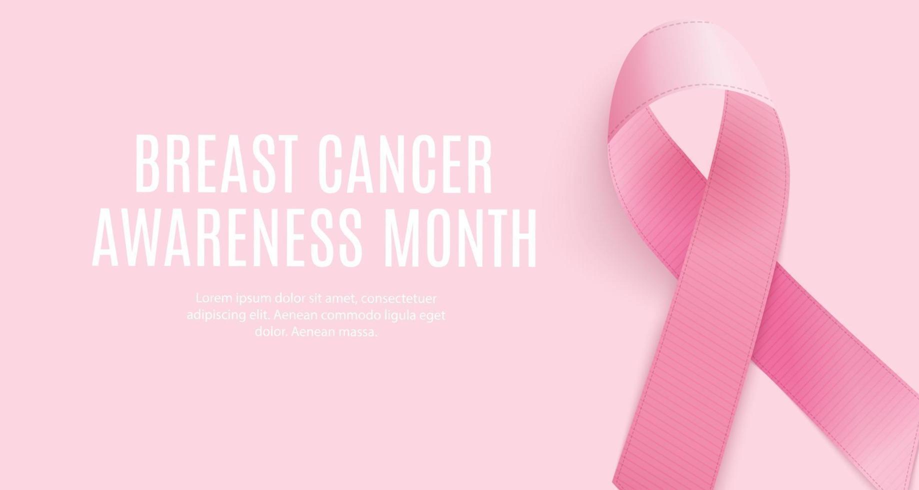 Brustkrebsbewusstsein Monat rosa Band Hintergrund Vektor-Illustration pink vektor