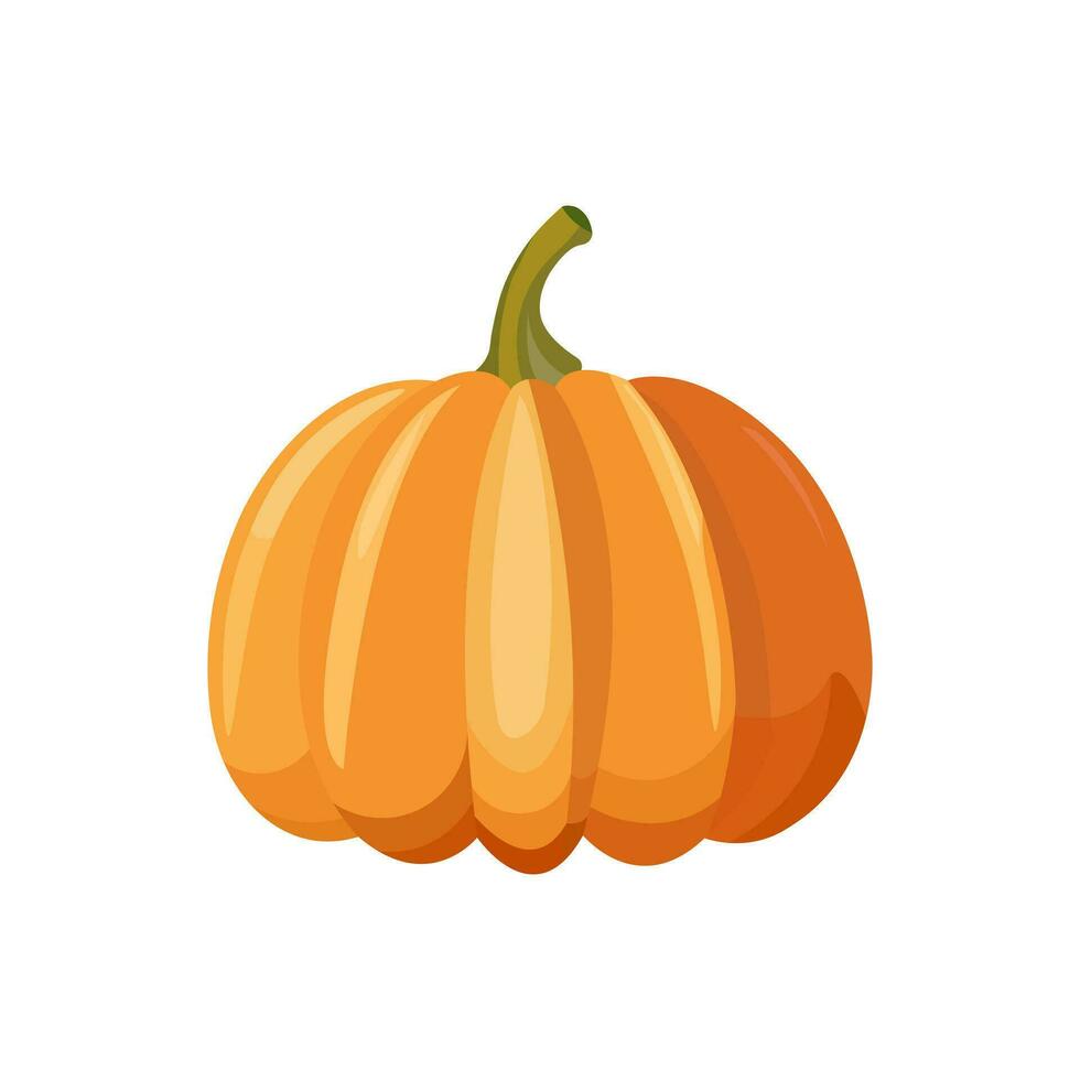 Orange Kürbis Vektor Illustration. eben Design Stil. Herbst Halloween oder das Erntedankfest Kürbis.