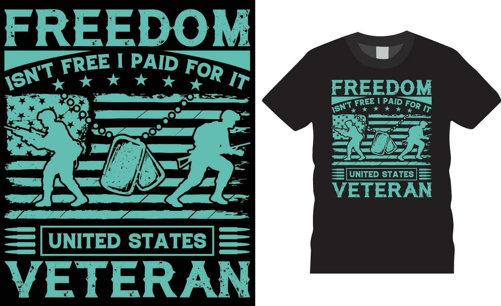 Freiheit ist nicht kostenlos ich bezahlt zum es vereinigt Zustände Veteran amerikanisch Veteran Typografie T-Shirt Design Vektor Vorlage.