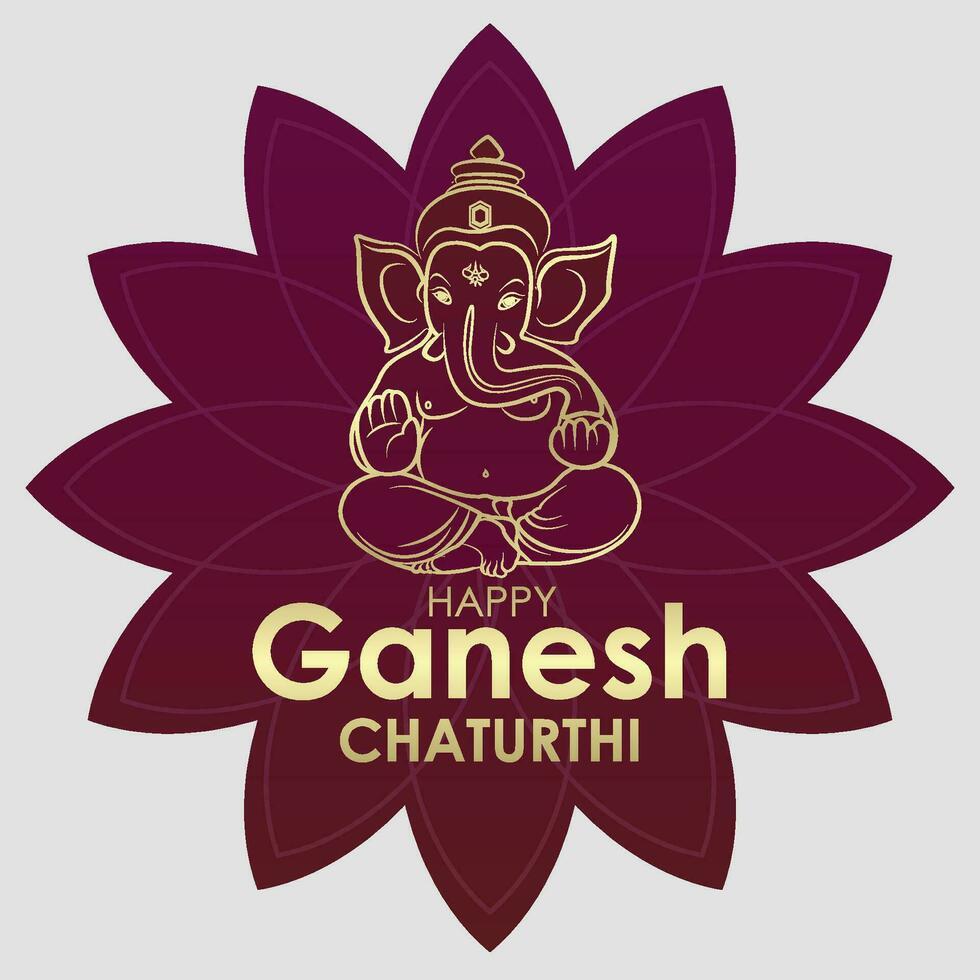 Ganesh Chaturthi Gruß mit Blütenblätter Vektor Illustration