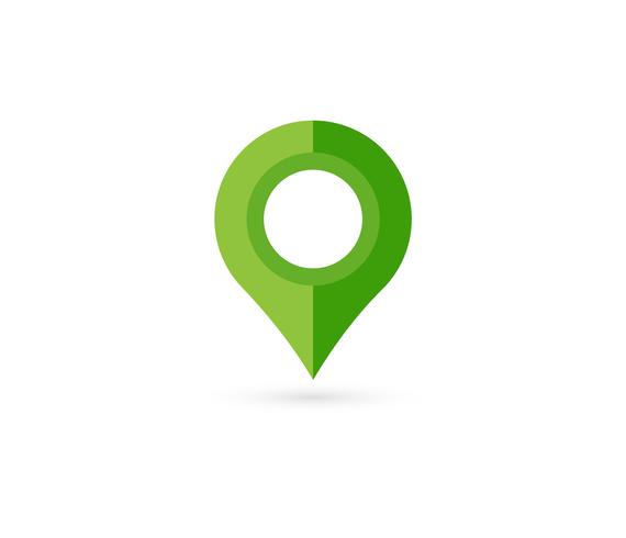 Platsstift. Map pin flat icon vector design.