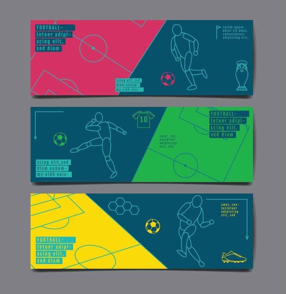 Fußballturnier, Sport-Layout-Design, Fußball-Hintergrundillustration. vektor