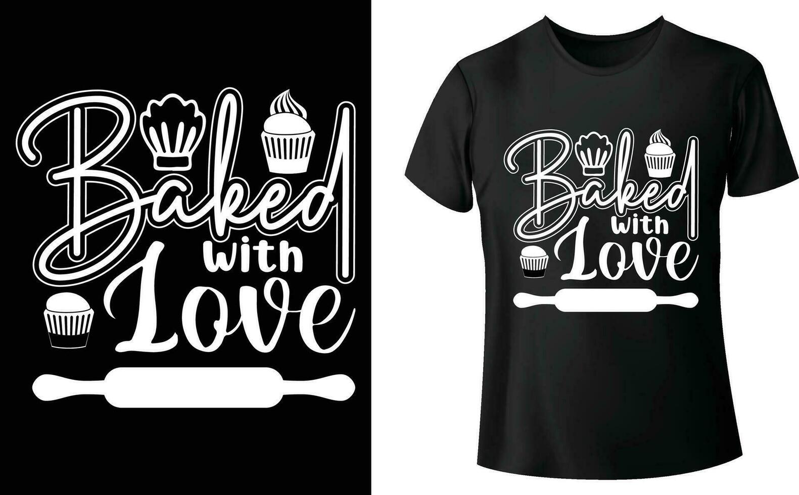 gebacken mit Liebe T-Shirt Design vektor