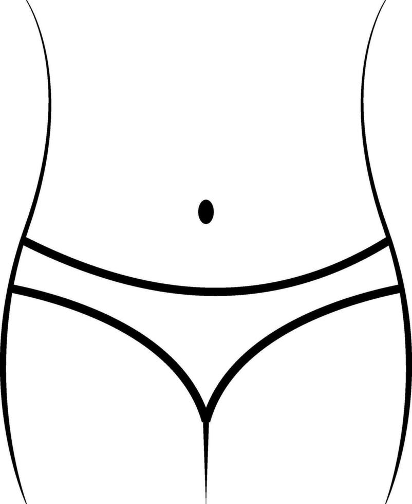 linjär bantning ikon silhuett graciös kvinna kropp mage diet kondition vektor